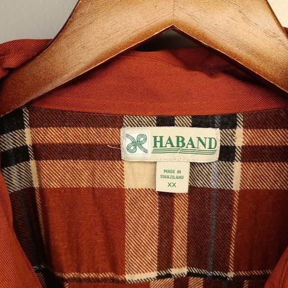 HABAND Mens Plaid Lined Long Sleeve Snap Shirt Jacket 2X Chore jacket Utility - Picture 4 of 9